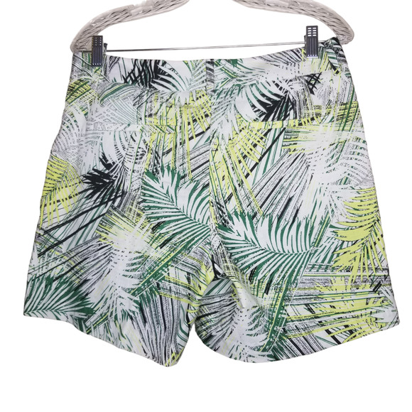 New Directions Shorts Swamp Lime White Palm Leaves Belt Loops Size 6 - Picture 4 of 5